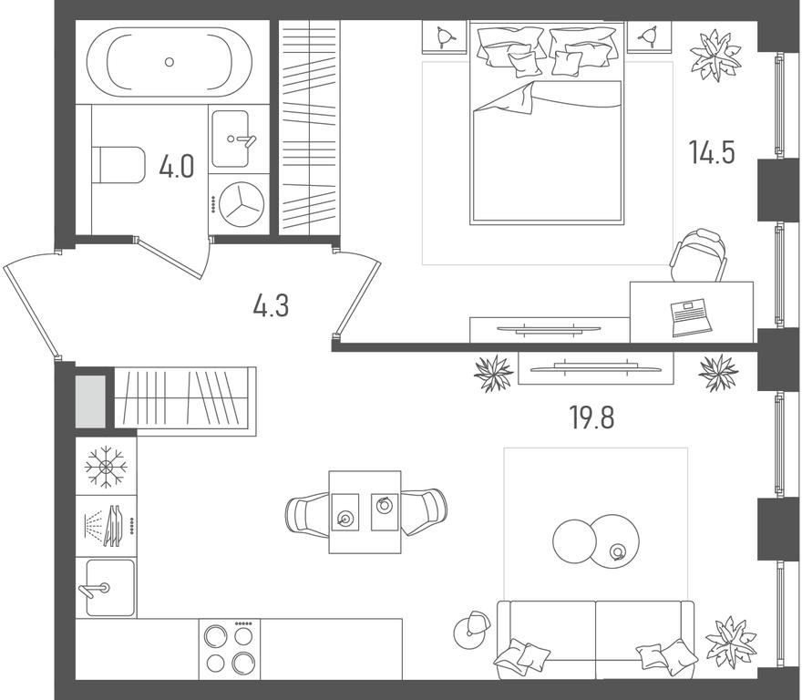 1-BD Apartment Sale, 42.6平方米 at Pave, 2nd Paveletsky Drive, Moscow, Russia #1 1-BD Apartment Sale, 42.6平方米 at Pave, 2nd Paveletsky Drive, Moscow, Russia #1