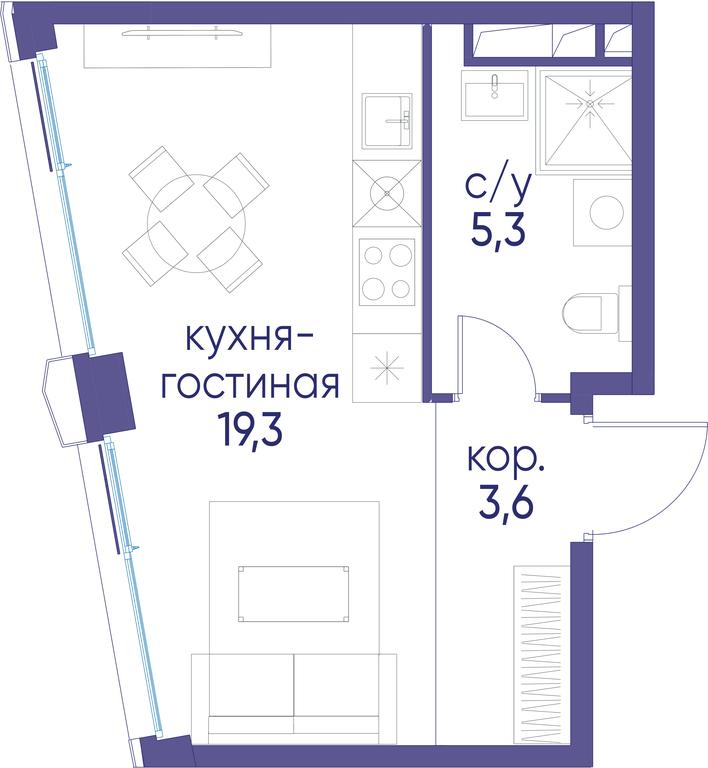 Apartment Sale, 28.2 sq. m. at Ostrov, Nizhnye Mnyovniki Street, 37Ас4, Moscow, Russia #1