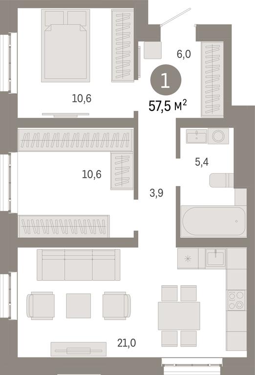 Продажа 2-комн. квартиры, 57,5 м² в ЖК «Квартал Метроном», Тагильская улица, Москва, Россия #1 Продажа 2-комн. квартиры, 57,5 м² в ЖК «Квартал Метроном», Тагильская улица, Москва, Россия #1