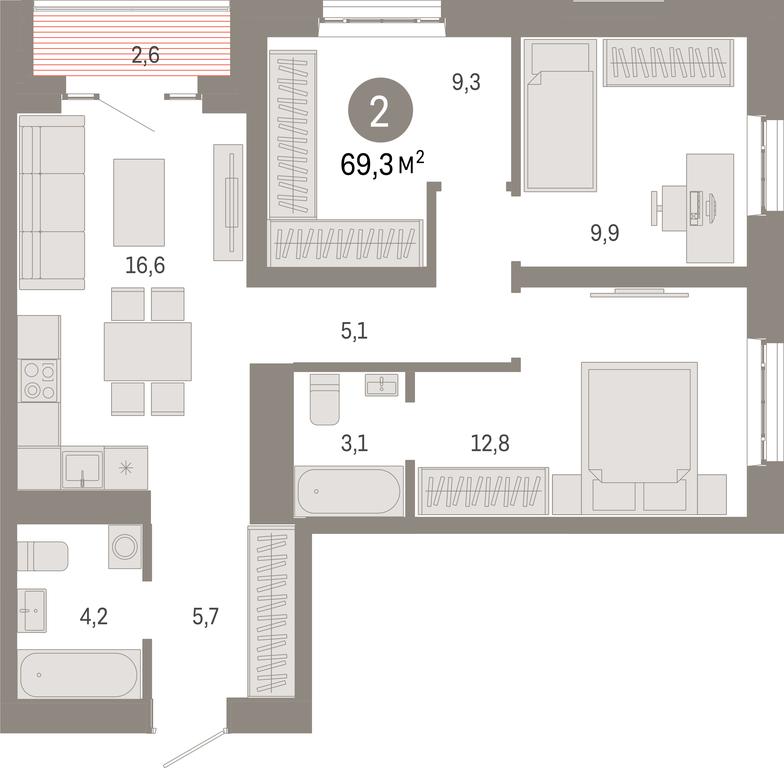 3-BD Apartment Sale, 69.3 sq. m. at Kvartal Metronom, Tagilskaya Street, Moscow, Russia #1 3-BD Apartment Sale, 69.3 sq. m. at Kvartal Metronom, Tagilskaya Street, Moscow, Russia #1