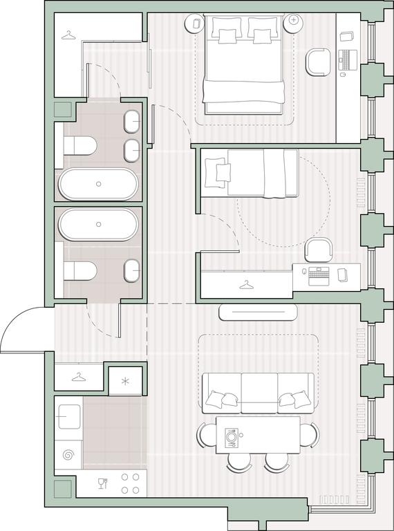 2-BD Apartment Sale, 61.32平方米 at Sreda na Kutuzovskom, Ivana Franko Street, Moscow, Russia #1 2-BD Apartment Sale, 61.32平方米 at Sreda na Kutuzovskom, Ivana Franko Street, Moscow, Russia #1