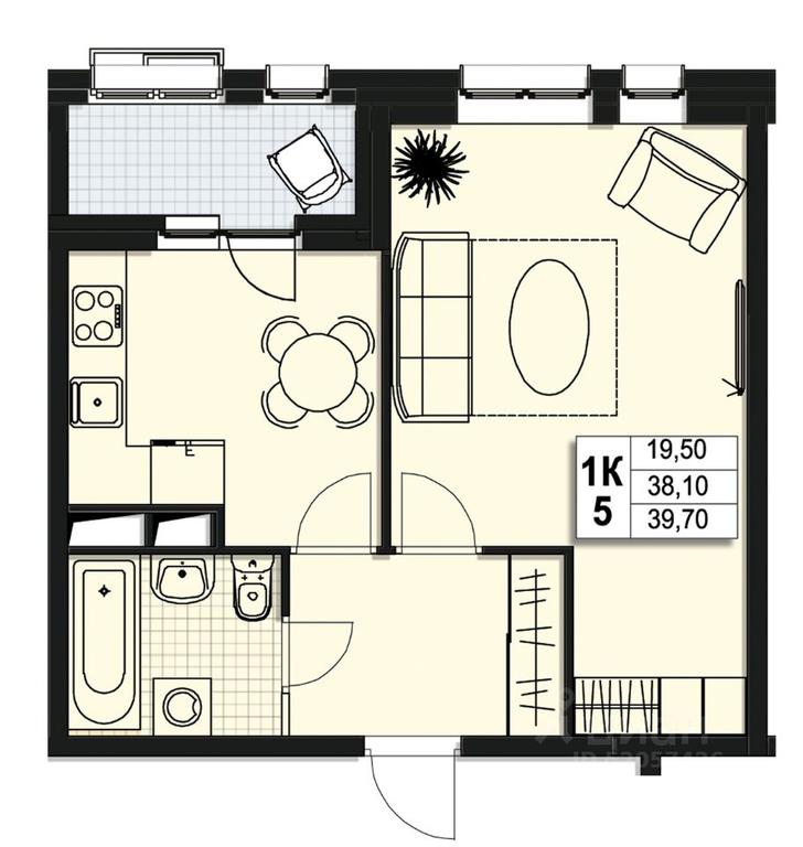 Apartment Sale, 37.9 sq. m. at Atlantis, Novomytischinsky Avenue, Mytischi, Moscow Region, Russia #1