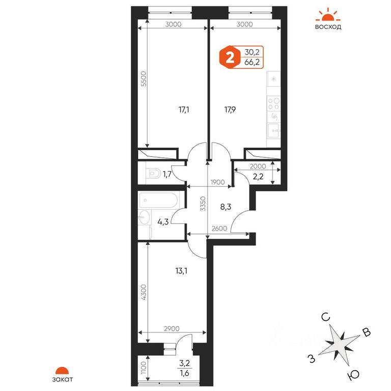 2-BD Apartment Sale, 66.2平方米 at Ideal, Proyektnaya ulitsa, Gagarina Microdistrict, Balashikha, Moscow Region, Russia #1 2-BD Apartment Sale, 66.2平方米 at Ideal, Proyektnaya ulitsa, Gagarina Microdistrict, Balashikha, Moscow Region, Russia #1