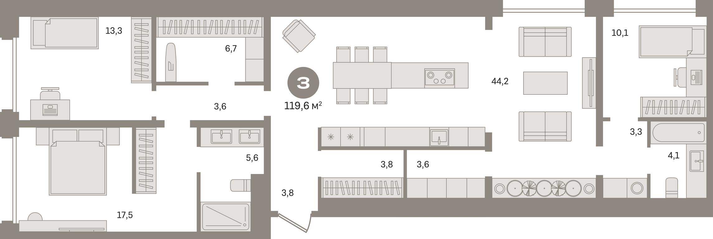 3-BD Apartment Sale, 119.6 sq. m. at Dom A, Dubininskaya Street, вл59к2, Moscow, Russia #1 3-BD Apartment Sale, 119.6 sq. m. at Dom A, Dubininskaya Street, вл59к2, Moscow, Russia #1