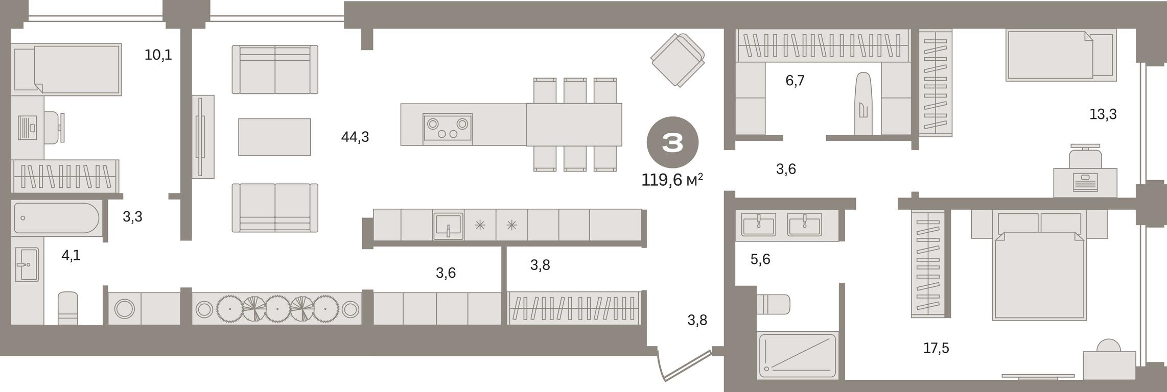 3-BD Apartment Sale, 119.6 sq. m. at Dom A, Dubininskaya Street, вл59к2, Moscow, Russia #1 3-BD Apartment Sale, 119.6 sq. m. at Dom A, Dubininskaya Street, вл59к2, Moscow, Russia #1