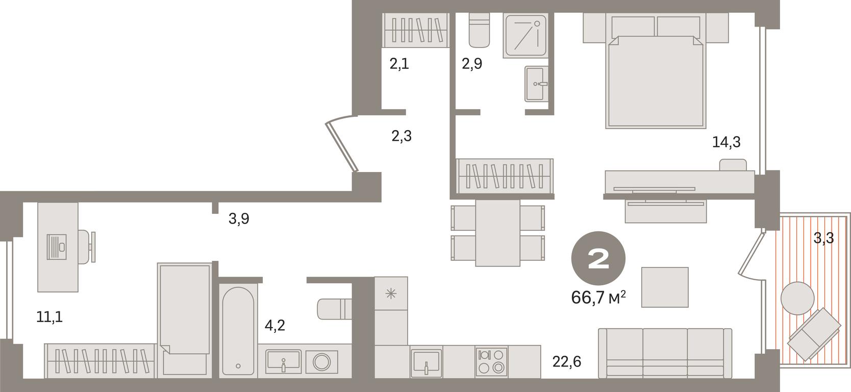 2-BD Apartment Sale, 66.7 sq. m. at Dom A, Dubininskaya Street, вл59к2, Moscow, Russia #1 2-BD Apartment Sale, 66.7 sq. m. at Dom A, Dubininskaya Street, вл59к2, Moscow, Russia #1