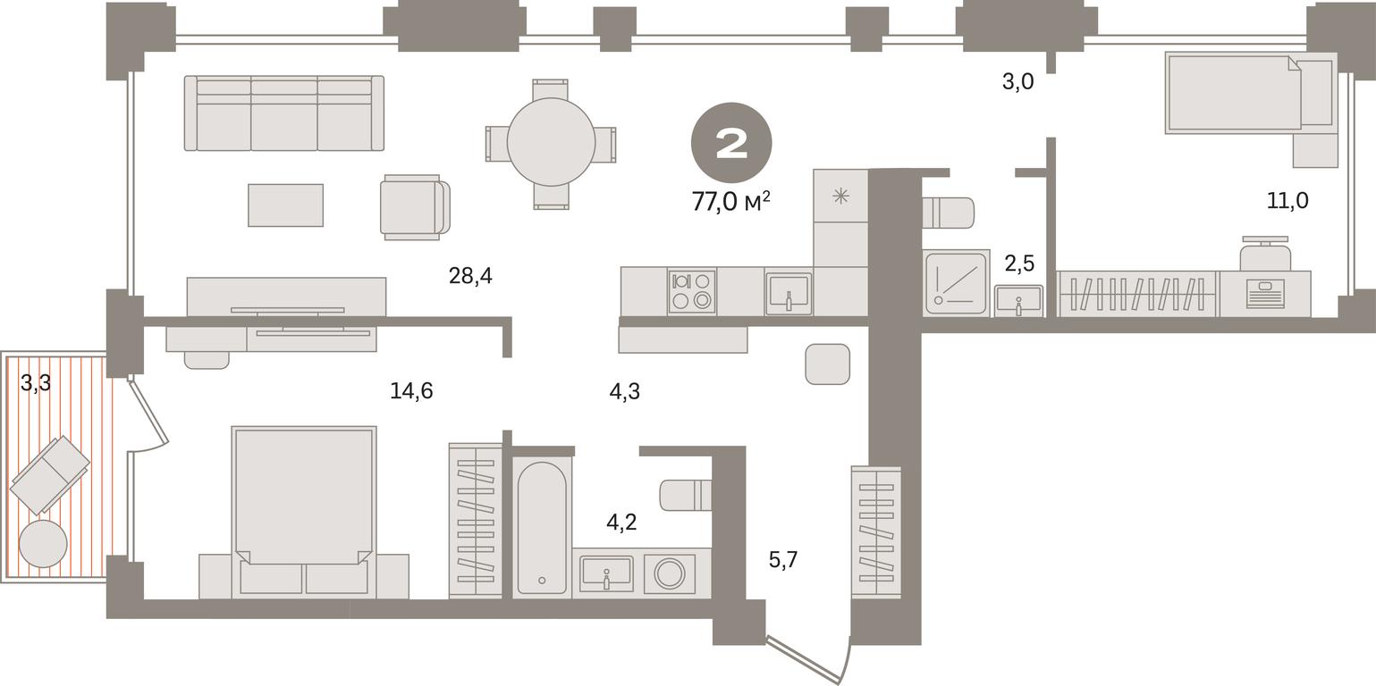 2-BD Apartment Sale, 77平方米 at Dom A, Dubininskaya Street, вл59к2, Moscow, Russia #1 2-BD Apartment Sale, 77平方米 at Dom A, Dubininskaya Street, вл59к2, Moscow, Russia #1