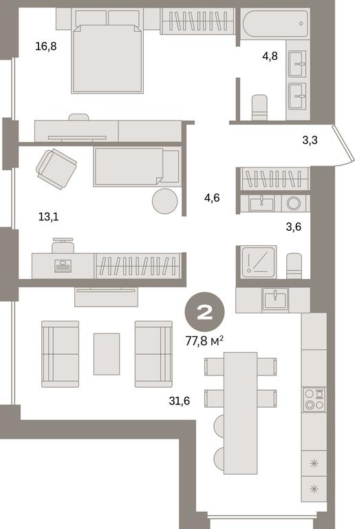 2-BD Apartment Sale, 77.8平方米 at Dom A, Dubininskaya Street, вл59к2, Moscow, Russia #1 2-BD Apartment Sale, 77.8平方米 at Dom A, Dubininskaya Street, вл59к2, Moscow, Russia #1