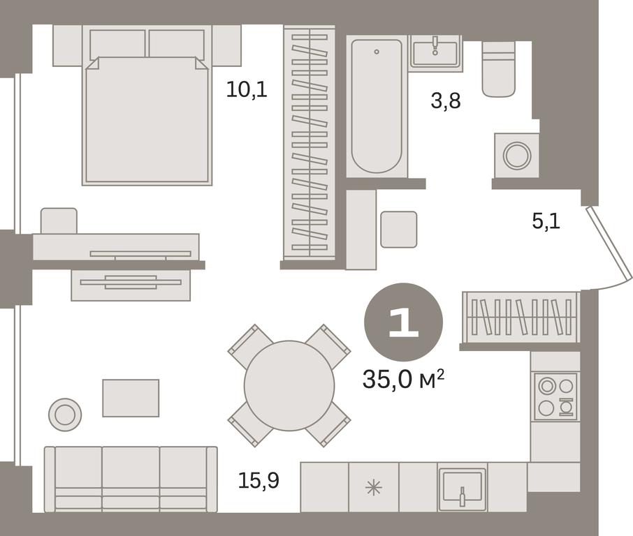 1-BD Apartment Sale, 35 sq. m. at Kvartal Gercena, zhiloy kompleks Kvartal Gertsena, Moscow, Russia #1 1-BD Apartment Sale, 35 sq. m. at Kvartal Gercena, zhiloy kompleks Kvartal Gertsena, Moscow, Russia #1