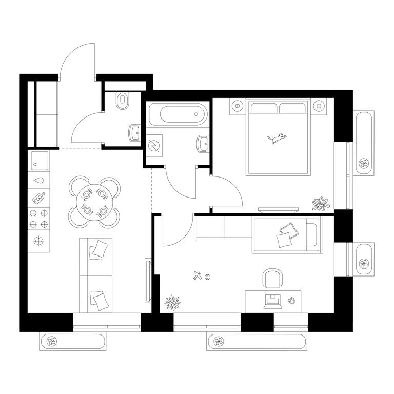 2-BD Apartment Sale, 46.4 sq. m. at Salarevo Park, Salaryevskaya Street, 8к1, Moskovskiy Settlement, Moscow, Russia #1 2-BD Apartment Sale, 46.4 sq. m. at Salarevo Park, Salaryevskaya Street, 8к1, Moskovskiy Settlement, Moscow, Russia #1
