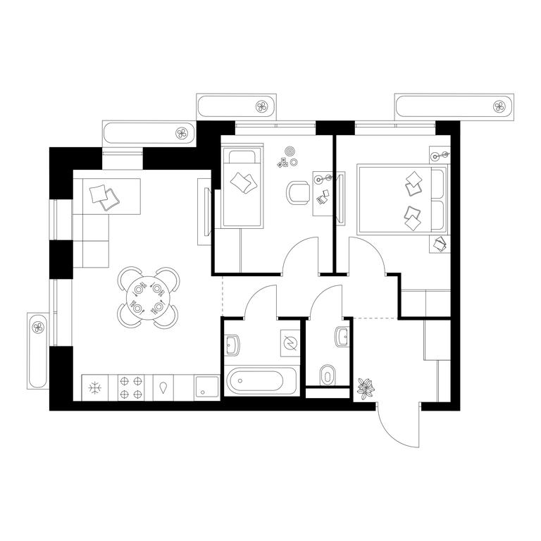 2-BD Apartment Sale, 46.1 sq. m. at Salarevo Park, Salaryevskaya Street, 8к1, Moskovskiy Settlement, Moscow, Russia #1 2-BD Apartment Sale, 46.1 sq. m. at Salarevo Park, Salaryevskaya Street, 8к1, Moskovskiy Settlement, Moscow, Russia #1