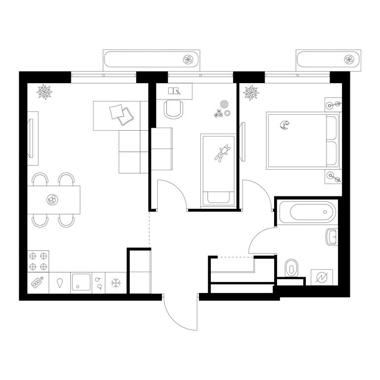 2-BD Apartment Sale, 48.3平方米 at Salarevo Park, Salaryevskaya Street, 8к1, Moskovskiy Settlement, Moscow, Russia #1 2-BD Apartment Sale, 48.3平方米 at Salarevo Park, Salaryevskaya Street, 8к1, Moskovskiy Settlement, Moscow, Russia #1