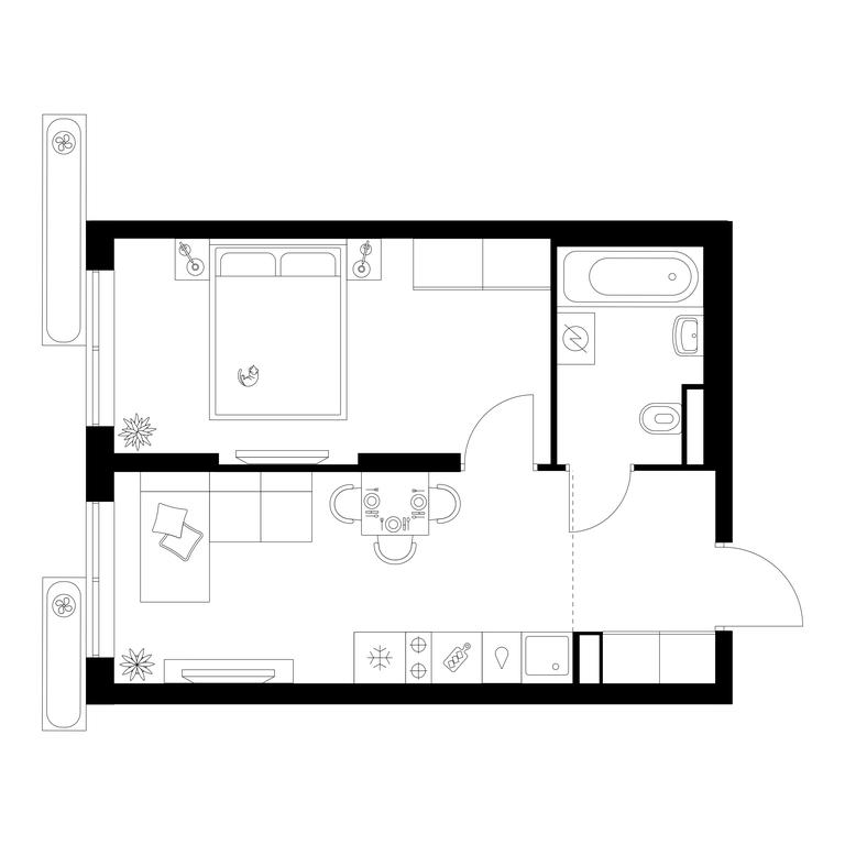1-BD Apartment Sale, 34.5平方米 at Salarevo Park, Salaryevskaya Street, 8к1, Moskovskiy Settlement, Moscow, Russia #1 1-BD Apartment Sale, 34.5平方米 at Salarevo Park, Salaryevskaya Street, 8к1, Moskovskiy Settlement, Moscow, Russia #1