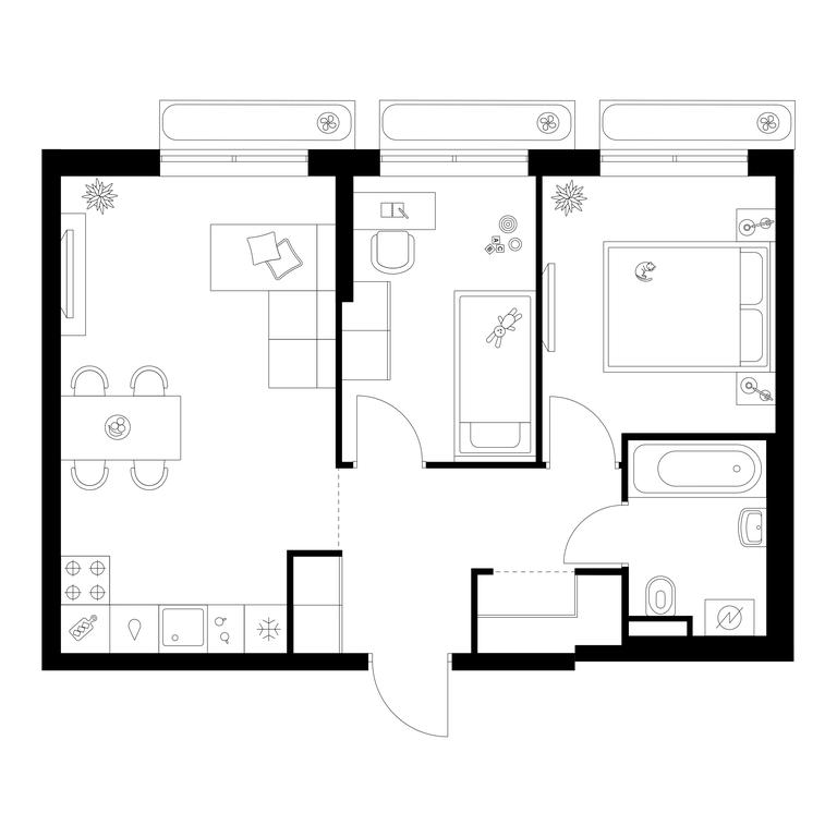 2-BD Apartment Sale, 48.7 sq. m. at Salarevo Park, Salaryevskaya Street, 8к1, Moskovskiy Settlement, Moscow, Russia #1 2-BD Apartment Sale, 48.7 sq. m. at Salarevo Park, Salaryevskaya Street, 8к1, Moskovskiy Settlement, Moscow, Russia #1