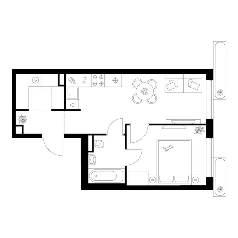 1-BD Apartment Sale, 36.5 sq. m. at Salarevo Park, Salaryevskaya Street, 8к1, Moskovskiy Settlement, Moscow, Russia #1