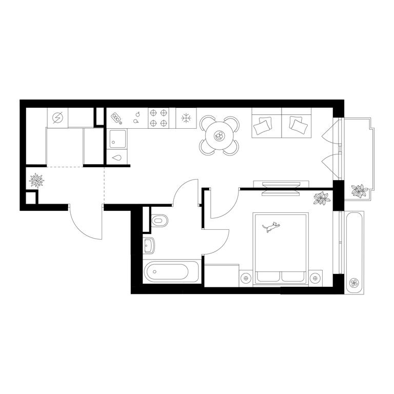 1-BD Apartment Sale, 37 sq. m. at Salarevo Park, Salaryevskaya Street, 8к1, Moskovskiy Settlement, Moscow, Russia #1