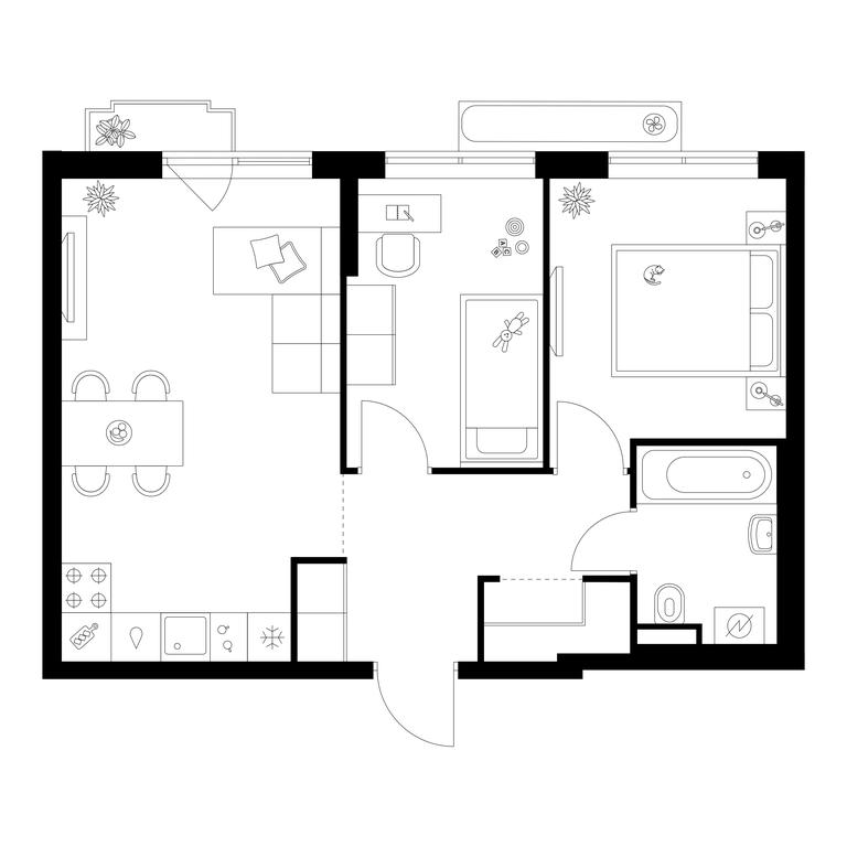 2-BD Apartment Sale, 49.1平方米 at Salarevo Park, Salaryevskaya Street, 8к1, Moskovskiy Settlement, Moscow, Russia #1 2-BD Apartment Sale, 49.1平方米 at Salarevo Park, Salaryevskaya Street, 8к1, Moskovskiy Settlement, Moscow, Russia #1