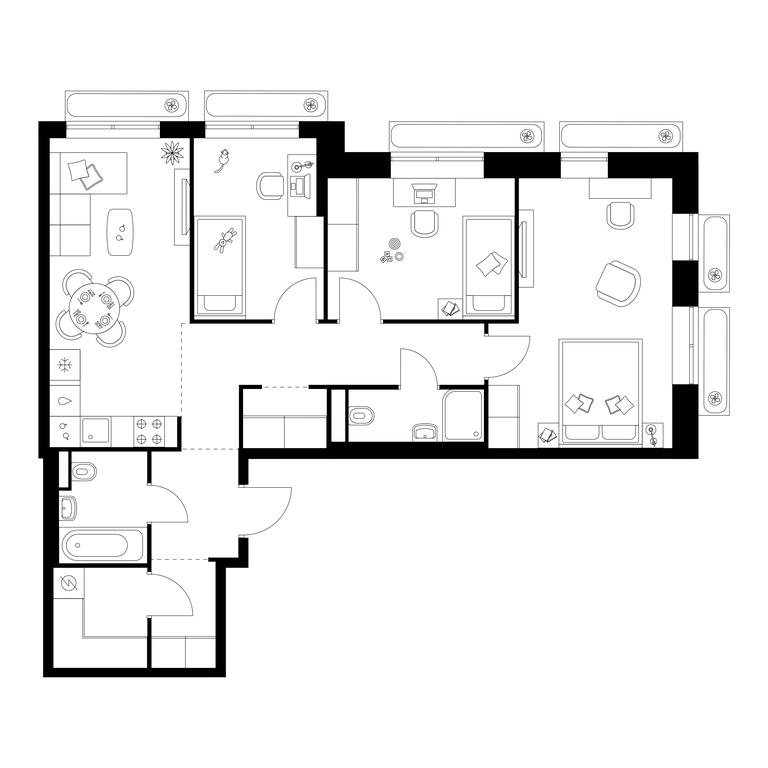 3-BD Apartment Sale, 77.7 sq. m. at Salarevo Park, Salaryevskaya Street, 8к1, Moskovskiy Settlement, Moscow, Russia #1