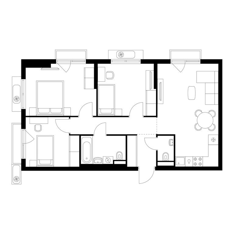 3-BD Apartment Sale, 68.8平方米 at Vostochnoe Butovo, Krymskaya Street, 13, rabochiy posyolok Bobrovo, Leninskiy City District, Moscow Region, Russia #1 3-BD Apartment Sale, 68.8平方米 at Vostochnoe Butovo, Krymskaya Street, 13, rabochiy posyolok Bobrovo, Leninskiy City District, Moscow Region, Russia #1
