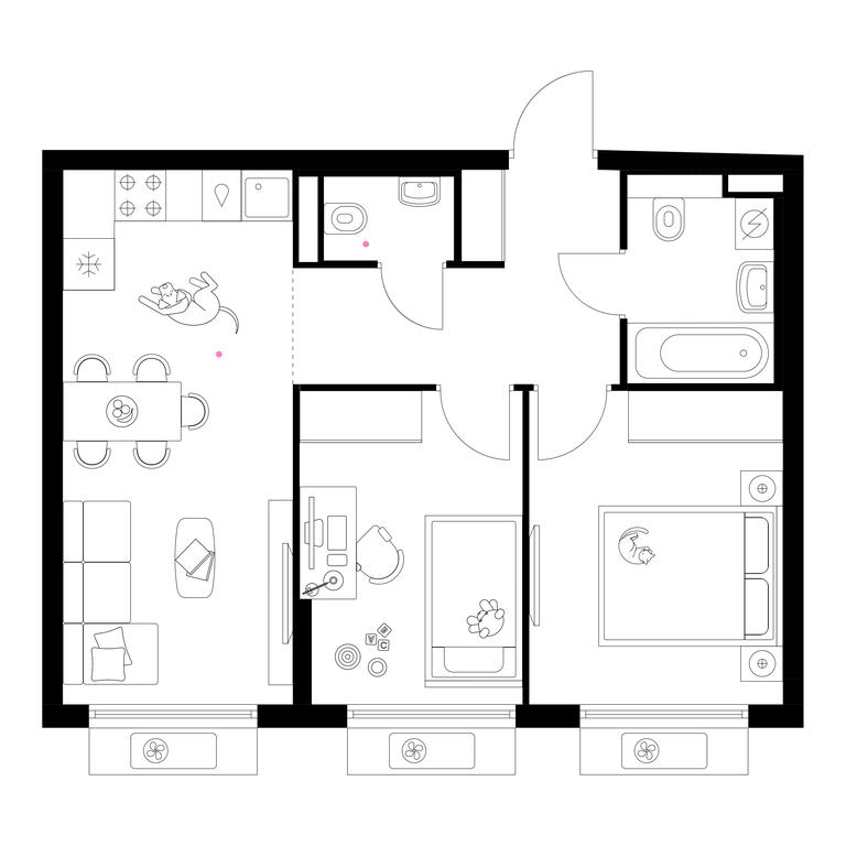 2-BD Apartment Sale, 49.1 sq. m. at Belaya Dacha Park, mikrorayon Parkovy, 1, Kotelniki, Moscow Region, Russia #1 2-BD Apartment Sale, 49.1 sq. m. at Belaya Dacha Park, mikrorayon Parkovy, 1, Kotelniki, Moscow Region, Russia #1