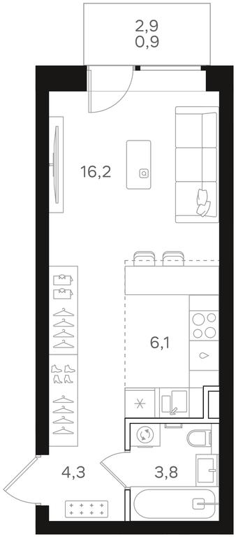 Apartment Sale, 31.3 sq. m. at Mangazeya na Rechnom, Leningradskoye Highway, Moscow, Russia #1
