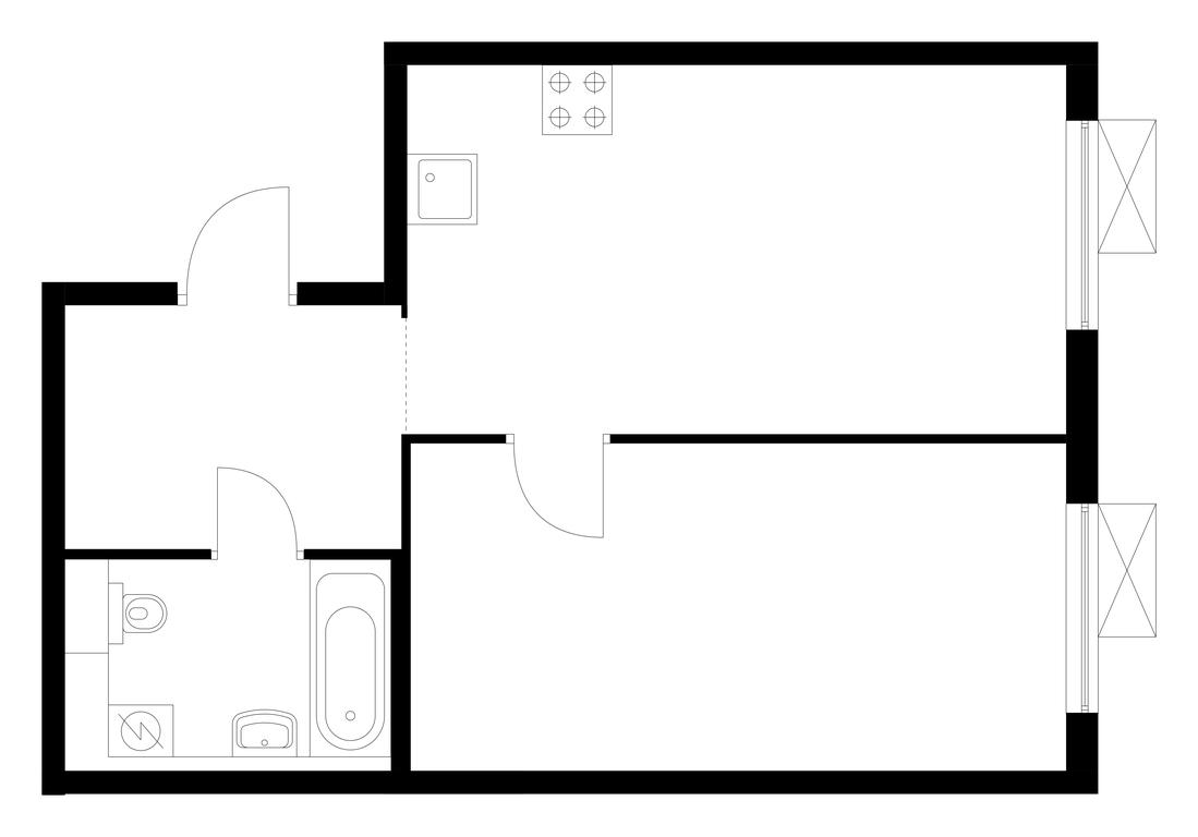 1-BD Apartment Sale, 44.1平方米 at Ilinskie Luga, Zapovednaya Street, 1, posyolok Ilyinskoye-Usovo, Krasnogorsk City District, Moscow Region, Russia #1