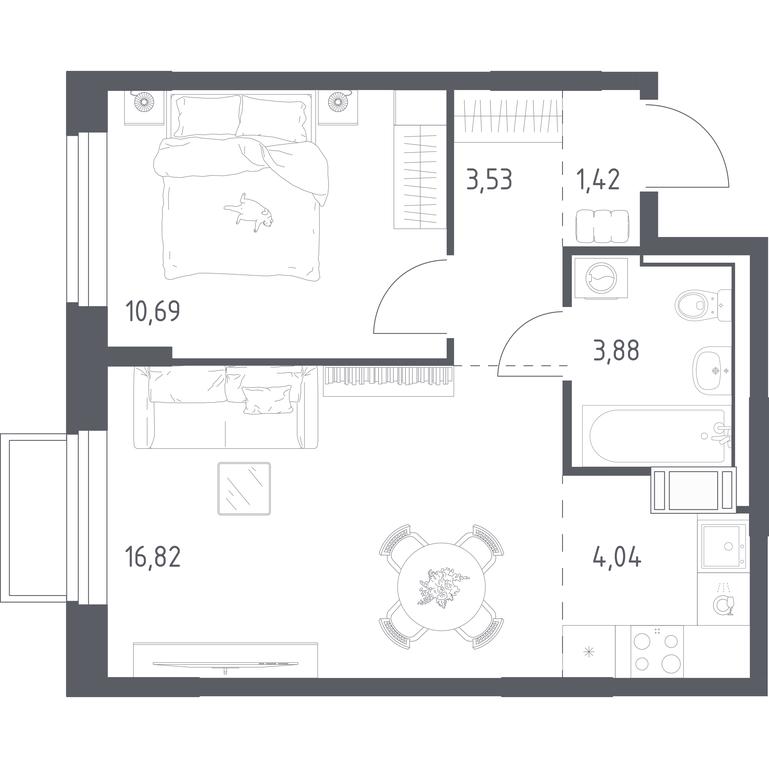 Apartment Sale, 40.38平方米 at Tomilino Park, 1-y kvartal, posyolok Zhilino-1, Lubertsy City District, Moscow Region, Russia #1 Apartment Sale, 40.38平方米 at Tomilino Park, 1-y kvartal, posyolok Zhilino-1, Lubertsy City District, Moscow Region, Russia #1