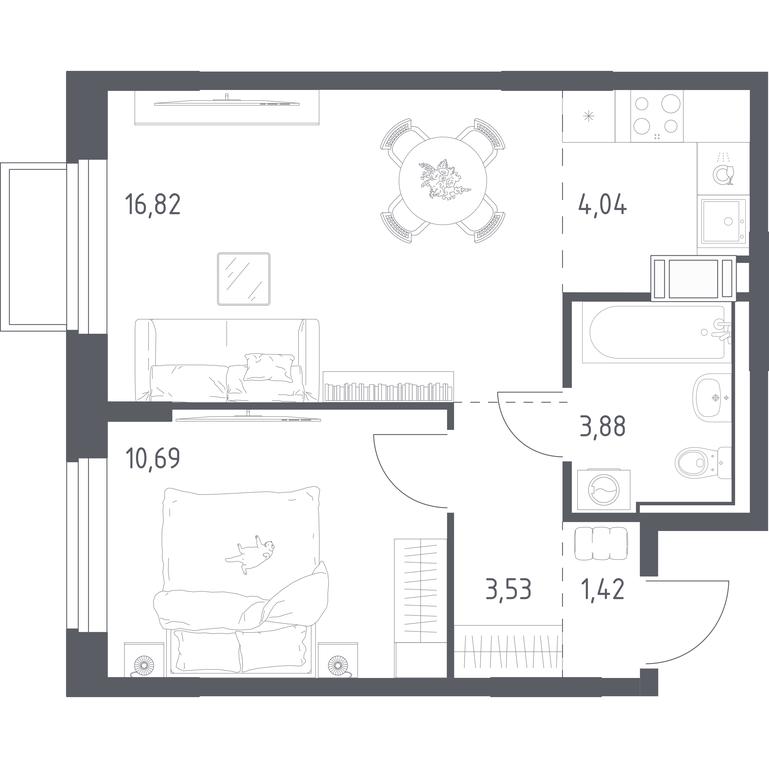 Apartment Sale, 40.38平方米 at Tomilino Park, 1-y kvartal, posyolok Zhilino-1, Lubertsy City District, Moscow Region, Russia #1 Apartment Sale, 40.38平方米 at Tomilino Park, 1-y kvartal, posyolok Zhilino-1, Lubertsy City District, Moscow Region, Russia #1