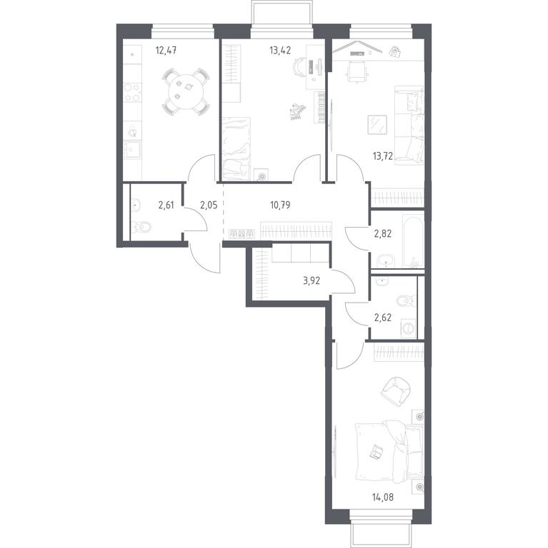 2-BD Apartment Sale, 78.5平方米 at Tomilino Park, 1-y kvartal, posyolok Zhilino-1, Lubertsy City District, Moscow Region, Russia #1 2-BD Apartment Sale, 78.5平方米 at Tomilino Park, 1-y kvartal, posyolok Zhilino-1, Lubertsy City District, Moscow Region, Russia #1