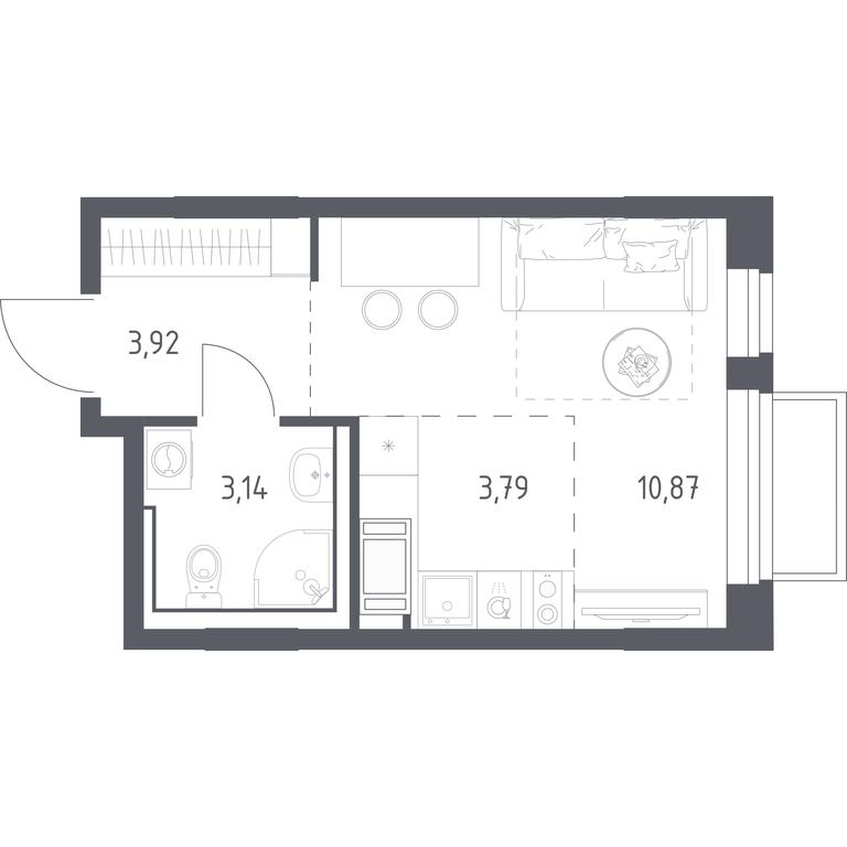 Apartment Sale, 21.72 sq. m. at Tomilino Park, 1-y kvartal, posyolok Zhilino-1, Lubertsy City District, Moscow Region, Russia #1 Apartment Sale, 21.72 sq. m. at Tomilino Park, 1-y kvartal, posyolok Zhilino-1, Lubertsy City District, Moscow Region, Russia #1