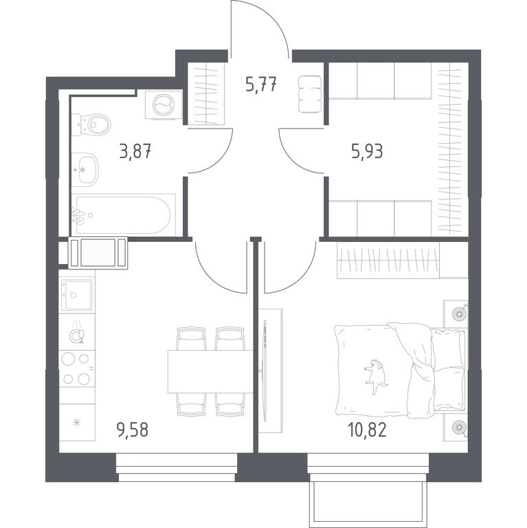 Apartment Sale, 35.97 sq. m. at Tomilino Park, 1-y kvartal, posyolok Zhilino-1, Lubertsy City District, Moscow Region, Russia #1 Apartment Sale, 35.97 sq. m. at Tomilino Park, 1-y kvartal, posyolok Zhilino-1, Lubertsy City District, Moscow Region, Russia #1