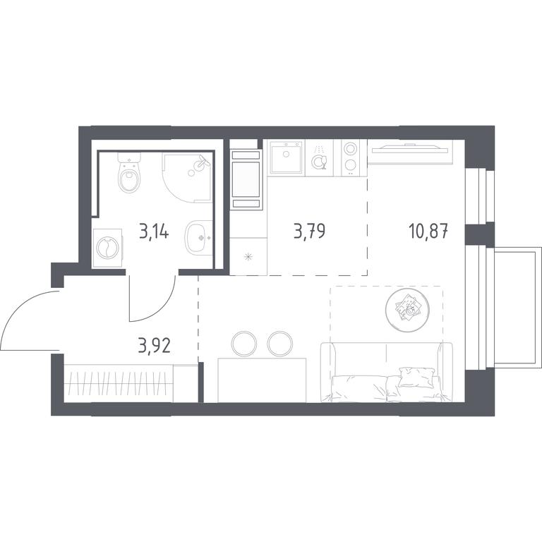 Apartment Sale, 21.72 sq. m. at Tomilino Park, 1-y kvartal, posyolok Zhilino-1, Lubertsy City District, Moscow Region, Russia #1 Apartment Sale, 21.72 sq. m. at Tomilino Park, 1-y kvartal, posyolok Zhilino-1, Lubertsy City District, Moscow Region, Russia #1