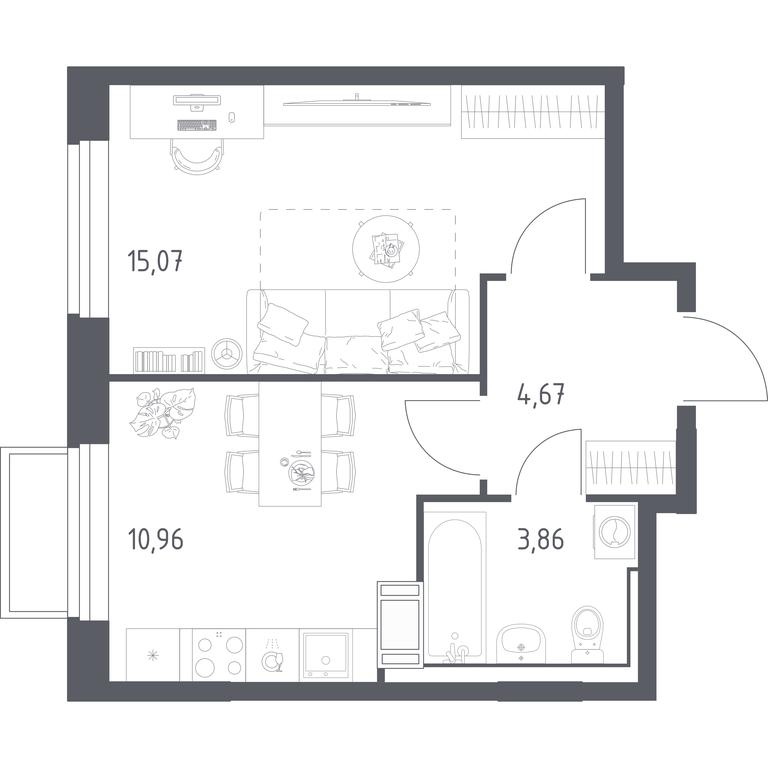 Apartment Sale, 34.56 sq. m. at Tomilino Park, 1-y kvartal, posyolok Zhilino-1, Lubertsy City District, Moscow Region, Russia #1 Apartment Sale, 34.56 sq. m. at Tomilino Park, 1-y kvartal, posyolok Zhilino-1, Lubertsy City District, Moscow Region, Russia #1