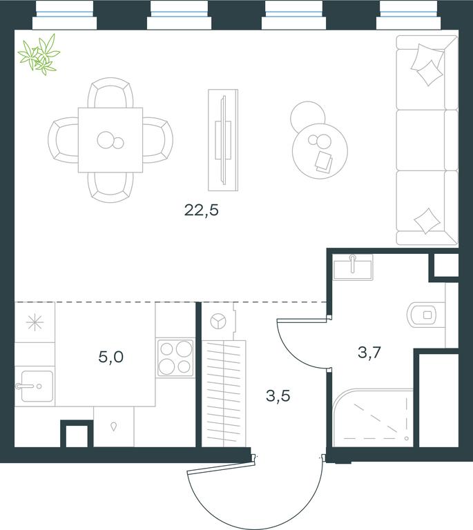Apartment Sale, 34.7 sq. m. at Level Seligerskaya, Ilmenskiy Drive, 12, Moscow, Russia #1