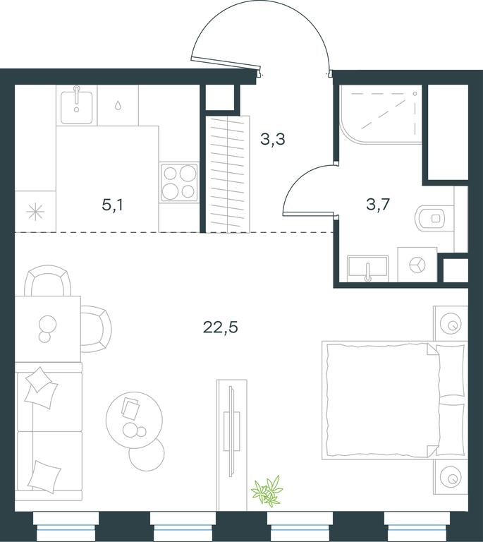 Apartment Sale, 34.6 sq. m. at Level Seligerskaya, Ilmenskiy Drive, 12, Moscow, Russia #1