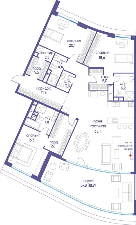 4-BD Apartment Sale, 192.4平方米 at Ostrov, Nizhnye Mnyovniki Street, 37Ас4, Moscow, Russia #1 4-BD Apartment Sale, 192.4平方米 at Ostrov, Nizhnye Mnyovniki Street, 37Ас4, Moscow, Russia #1