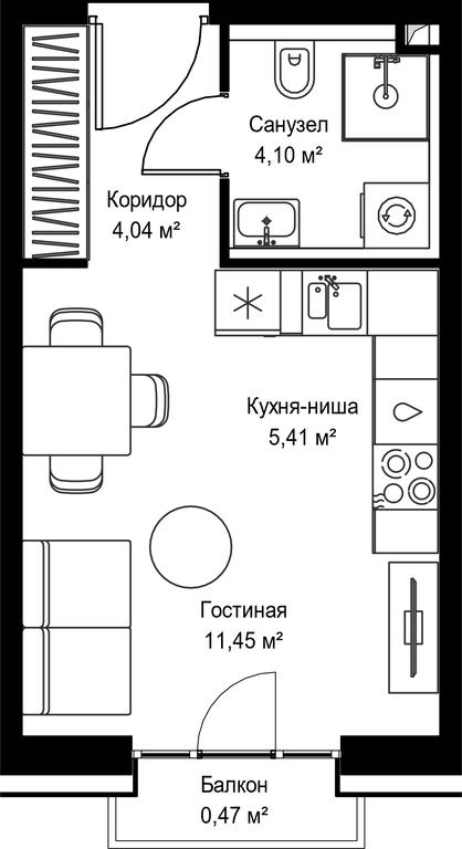 Apartment Sale, 25.47 sq. m. at Seliger City, Ilmenskiy Drive, 14к3, Moscow, Russia #1