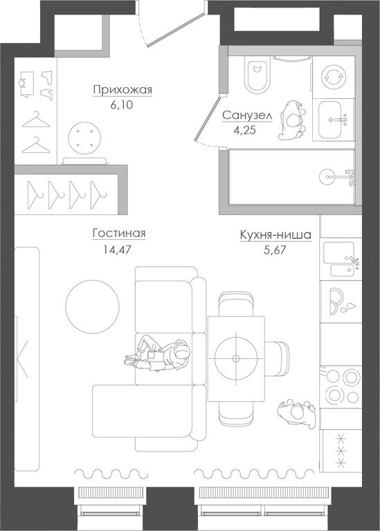 Apartment Sale, 31.14平方米 at Seliger City, Ilmenskiy Drive, 14к3, Moscow, Russia #1