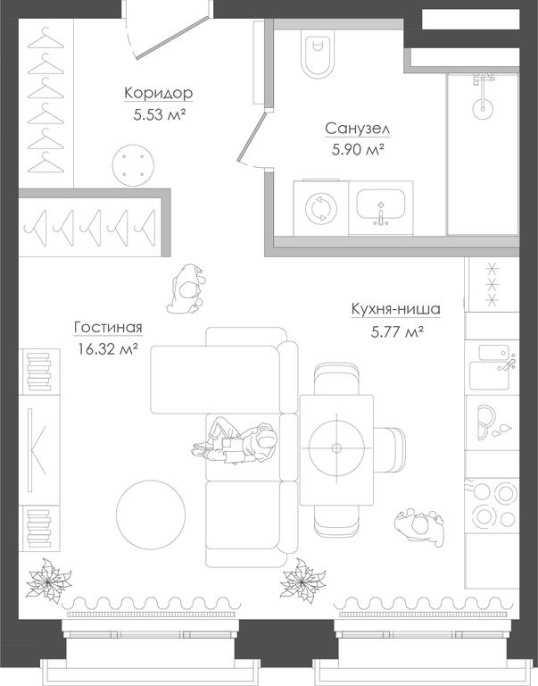 Apartment Sale, 34.28平方米 at Seliger City, Ilmenskiy Drive, 14к3, Moscow, Russia #1