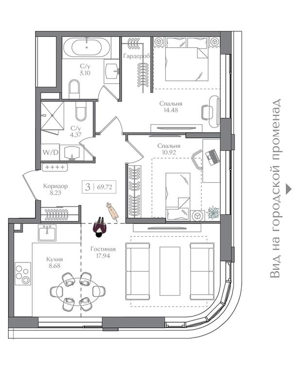 2-BD Apartment Sale, 69.72平方米 at Preobrazhenskaya ploschad, 1st Bukhvostova Street, Moscow, Russia #1 2-BD Apartment Sale, 69.72平方米 at Preobrazhenskaya ploschad, 1st Bukhvostova Street, Moscow, Russia #1