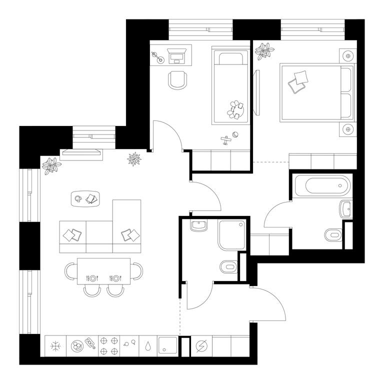 2-BD Apartment Sale, 58 sq. m. at Altufevskoe 53, Алтуфьевское шоссе, 53с11, Москва, Россия #1
