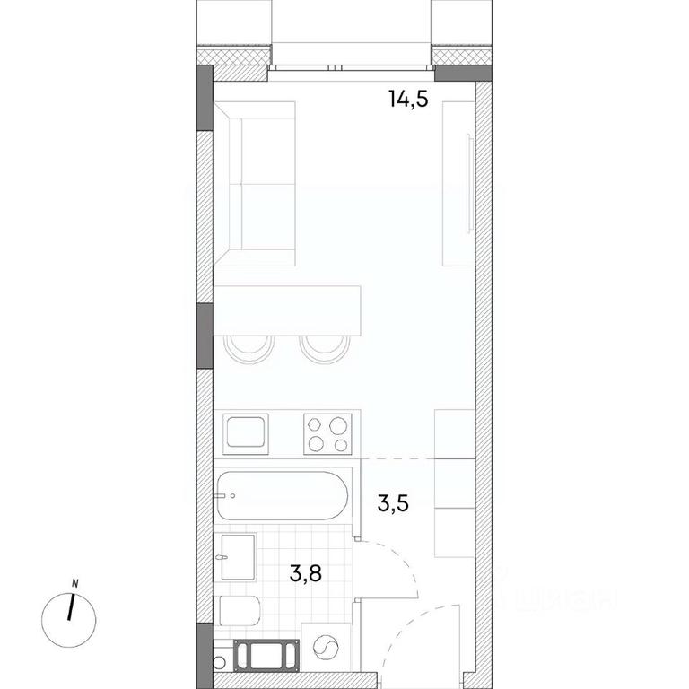 Apartment Sale, 21.8 sq. m. at Wellbe (Vellbi), Aleksandrovka Street, Zelenograd, Moscow, Russia #1