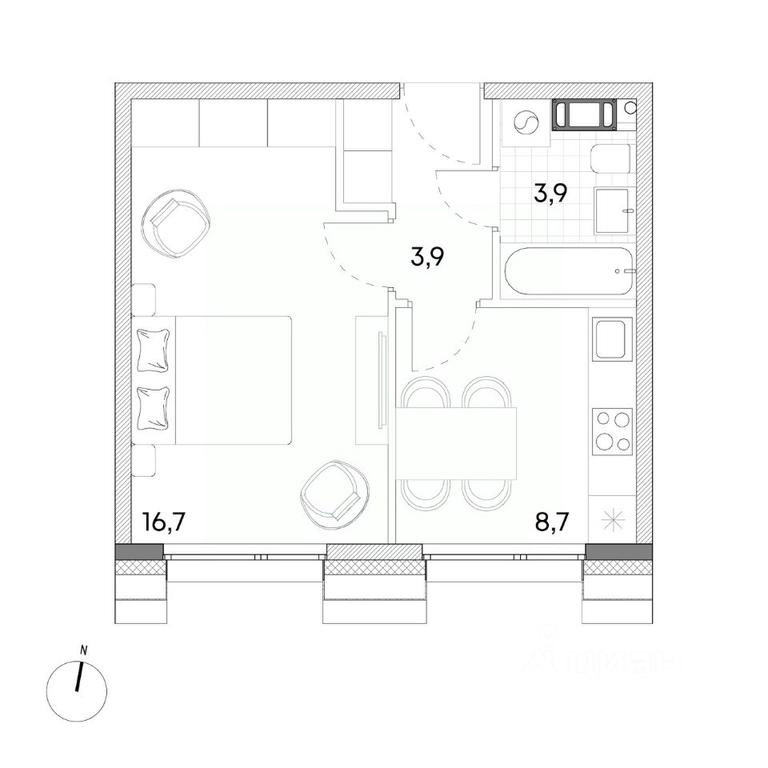 Apartment Sale, 33.2 sq. m. at Wellbe (Vellbi), Aleksandrovka Street, Zelenograd, Moscow, Russia #1