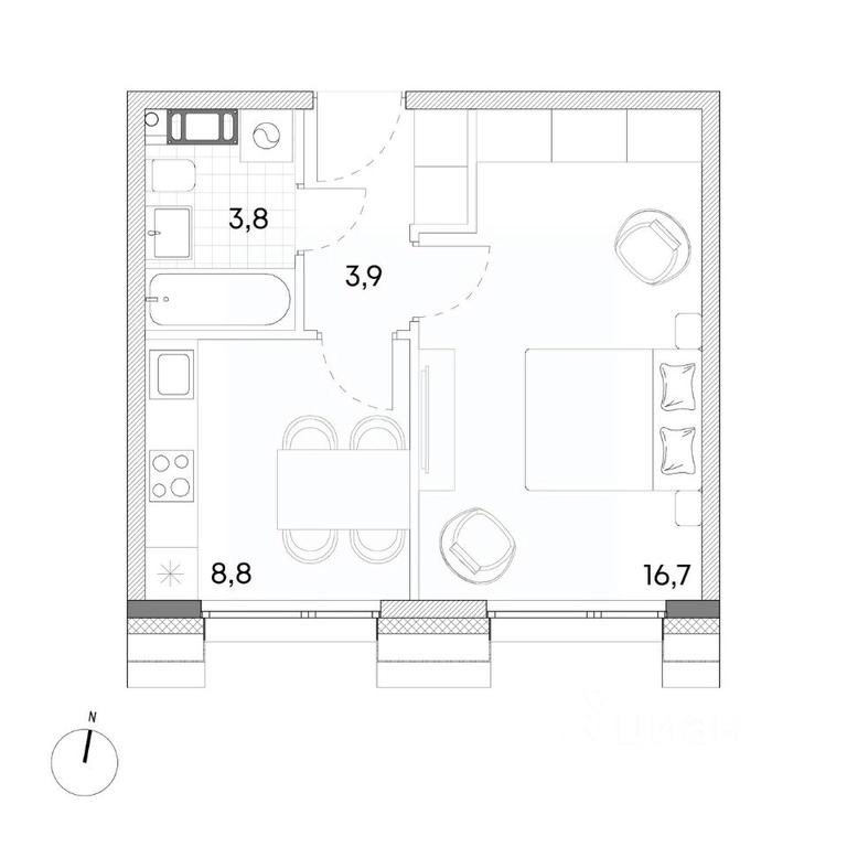 Apartment Sale, 33.2 sq. m. at Wellbe (Vellbi), Aleksandrovka Street, Zelenograd, Moscow, Russia #1