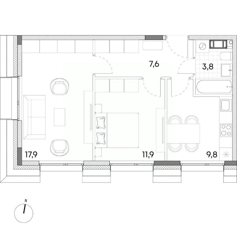 1-BD Apartment Sale, 51 sq. m. at Wellbe (Vellbi), Aleksandrovka Street, Zelenograd, Moscow, Russia #1
