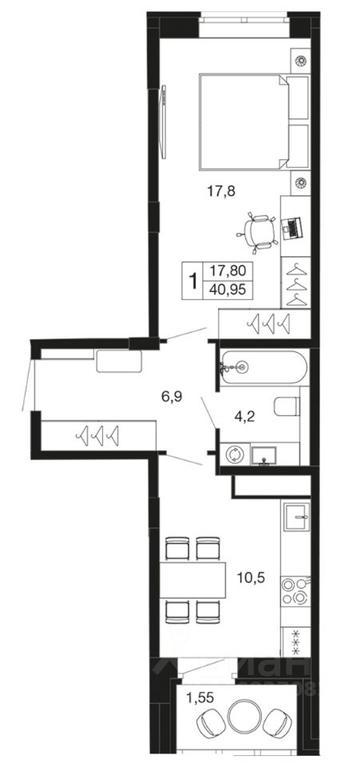 Apartment Sale, 40.95 sq. m. at Vremena goda, Proletarskaya ulitsa, Aprelevka, Naro-Fominskiy City District, Moscow Region, Russia #1 Apartment Sale, 40.95 sq. m. at Vremena goda, Proletarskaya ulitsa, Aprelevka, Naro-Fominskiy City District, Moscow Region, Russia #1