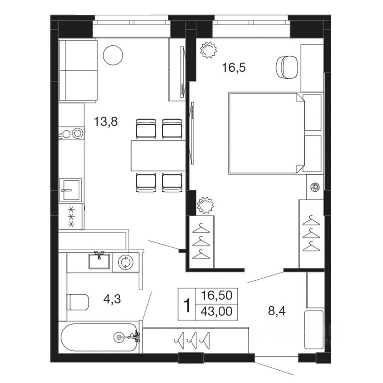 Apartment Sale, 43 sq. m. at Vremena goda, Proletarskaya ulitsa, Aprelevka, Naro-Fominskiy City District, Moscow Region, Russia #1 Apartment Sale, 43 sq. m. at Vremena goda, Proletarskaya ulitsa, Aprelevka, Naro-Fominskiy City District, Moscow Region, Russia #1