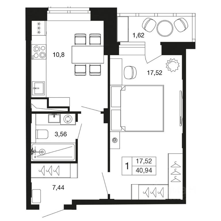 Apartment Sale, 40.94 sq. m. at Vremena goda, Proletarskaya ulitsa, Aprelevka, Naro-Fominskiy City District, Moscow Region, Russia #1 Apartment Sale, 40.94 sq. m. at Vremena goda, Proletarskaya ulitsa, Aprelevka, Naro-Fominskiy City District, Moscow Region, Russia #1