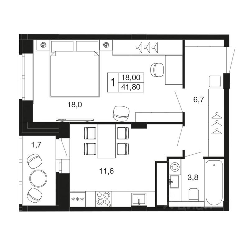 Apartment Sale, 41.8 sq. m. at Vremena goda, Proletarskaya ulitsa, Aprelevka, Naro-Fominskiy City District, Moscow Region, Russia #1 Apartment Sale, 41.8 sq. m. at Vremena goda, Proletarskaya ulitsa, Aprelevka, Naro-Fominskiy City District, Moscow Region, Russia #1