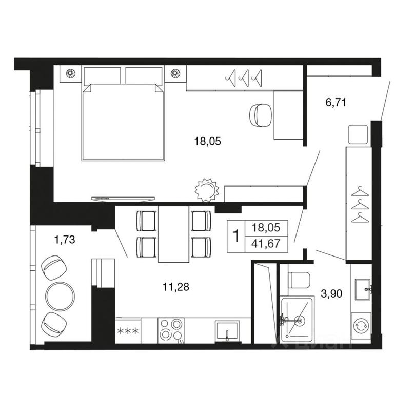 Apartment Sale, 41.67 sq. m. at Vremena goda, Proletarskaya ulitsa, Aprelevka, Naro-Fominskiy City District, Moscow Region, Russia #1 Apartment Sale, 41.67 sq. m. at Vremena goda, Proletarskaya ulitsa, Aprelevka, Naro-Fominskiy City District, Moscow Region, Russia #1